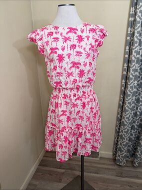 Vineyard Vines Palm Tree linen dress size medium.